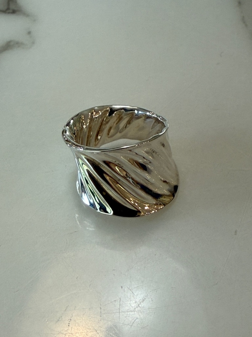 RLM studios Sterling silver modernist contoured ring, size 6.5